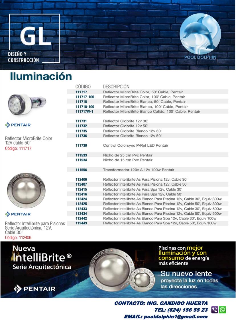 Catálogo página 15: iluminación Pentair