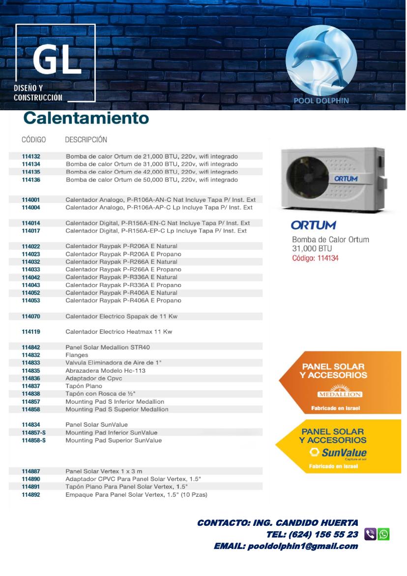 Catálogo página 19: calentadores, paneles solares y accesorios