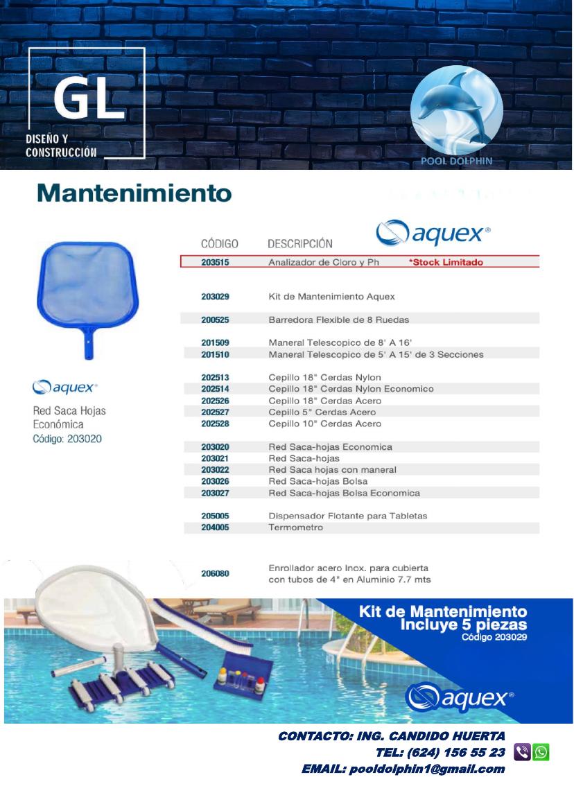 Catálogo página 21: mantenimiento Aquex